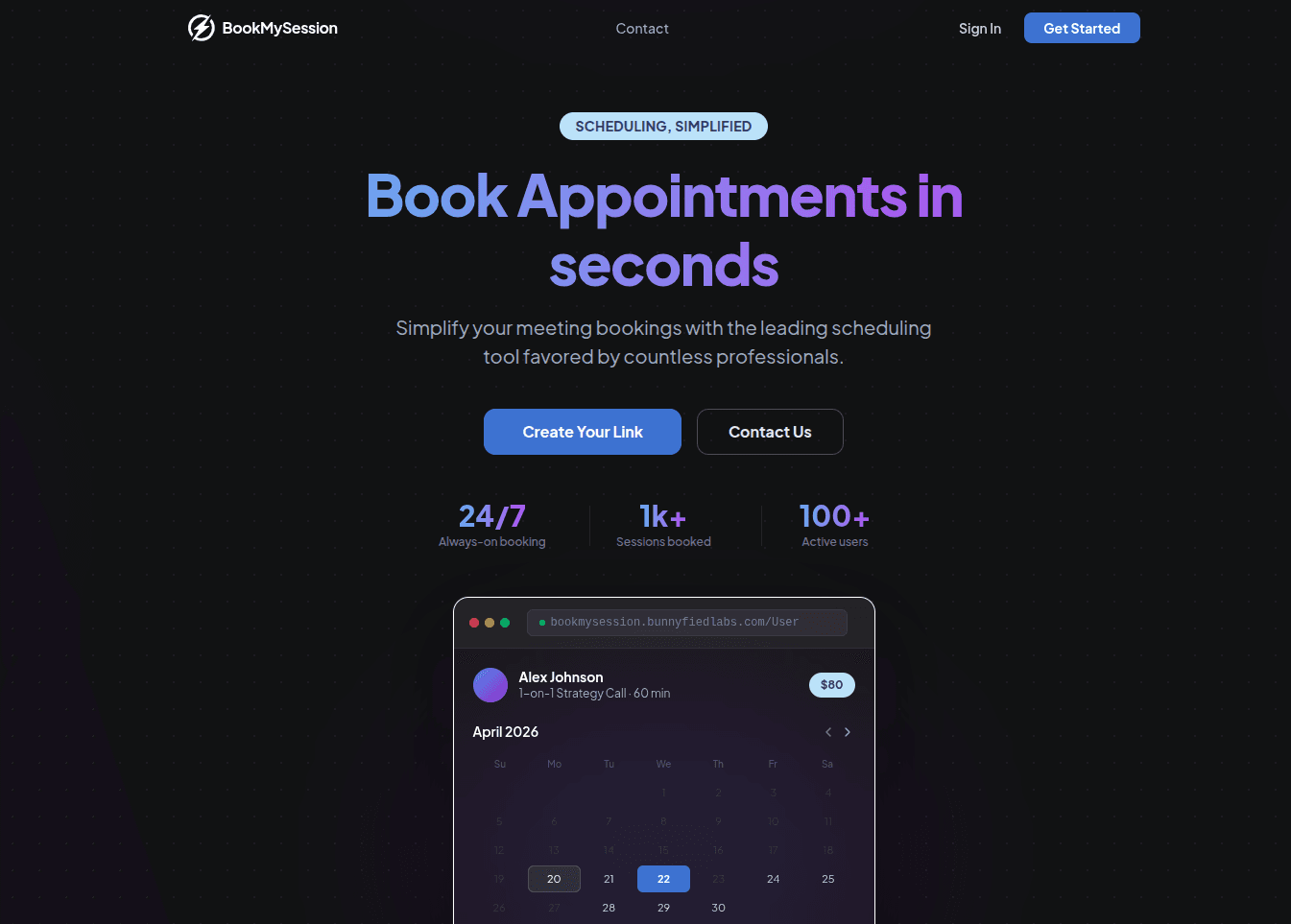 BookMySession screenshot