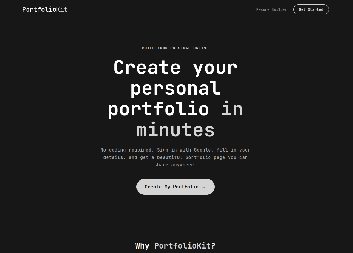 PortfolioKit screenshot